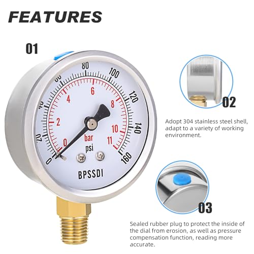0 160 Psi Pressure Gauge