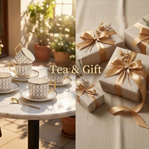 European Bone China Tea Cup Sets Of 2 (4 Count)