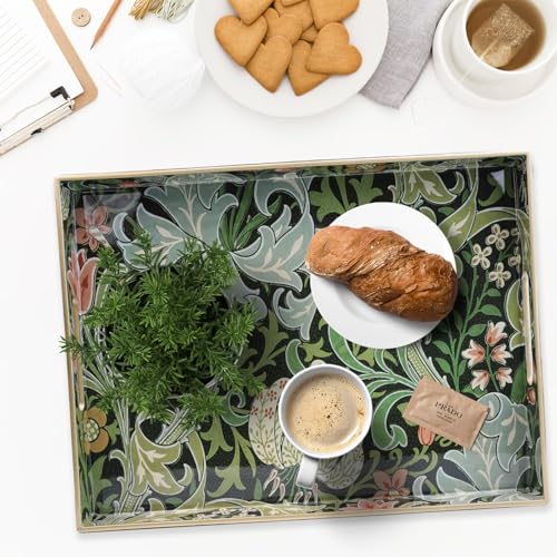 Plastic Serving Tray with Handles for Coffee Table