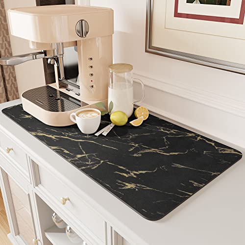 Coffee Mat Hide Stain Rubber Backed Absorbent Dish Drying Mat for Kitchen Counter