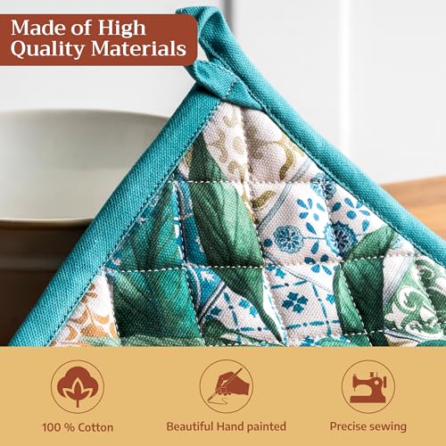 100% Cotton Oven Mitt & Pot Holder Set (2 Count)