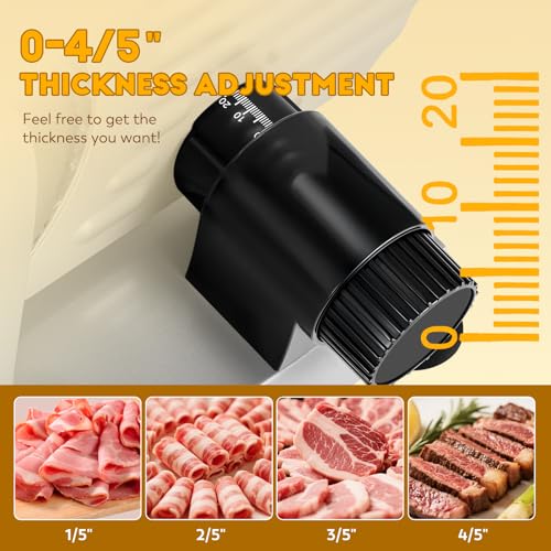 Meat Slicer 220W Electric Deil Food Slicer with 2 Removable 7.5" Blades