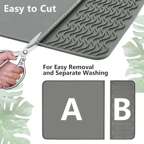 2-in-1 Coffee Bar Mat & Tamping Mat - 24”x16”Non-Slip Silicone Mats for Coffee Machines, Countertop, Bars, Kitchen Counter, Dish Drying Mats