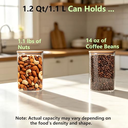 1.2Qt Square Glass Jars (4 Count)