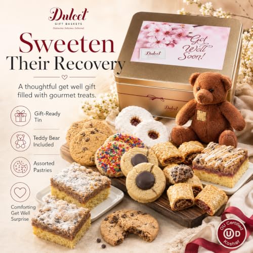 Dulcet Get Well Gift Basket Filled With A Variety of Baked Treats