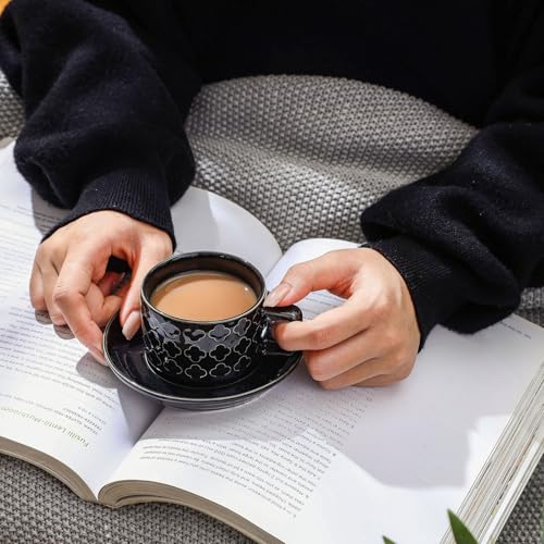 4oz Ceramic Espresso Cups Set of 4 (4 Count)