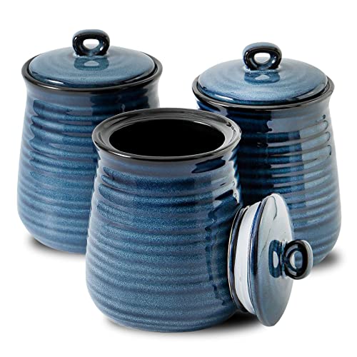 Ceramic Food Storage Jars Set of 3 (25 Ounce)