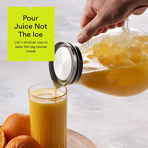 84 OZ Glass Pitcher With Stainless Steel Lid