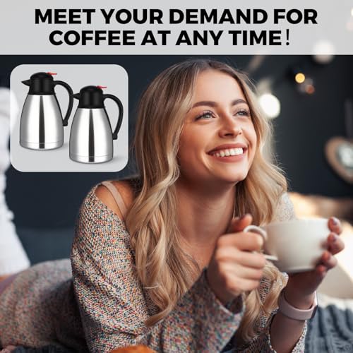 2 Pcs 34 oz Stainless Steel Thermal Coffee Carafe (2 Count)