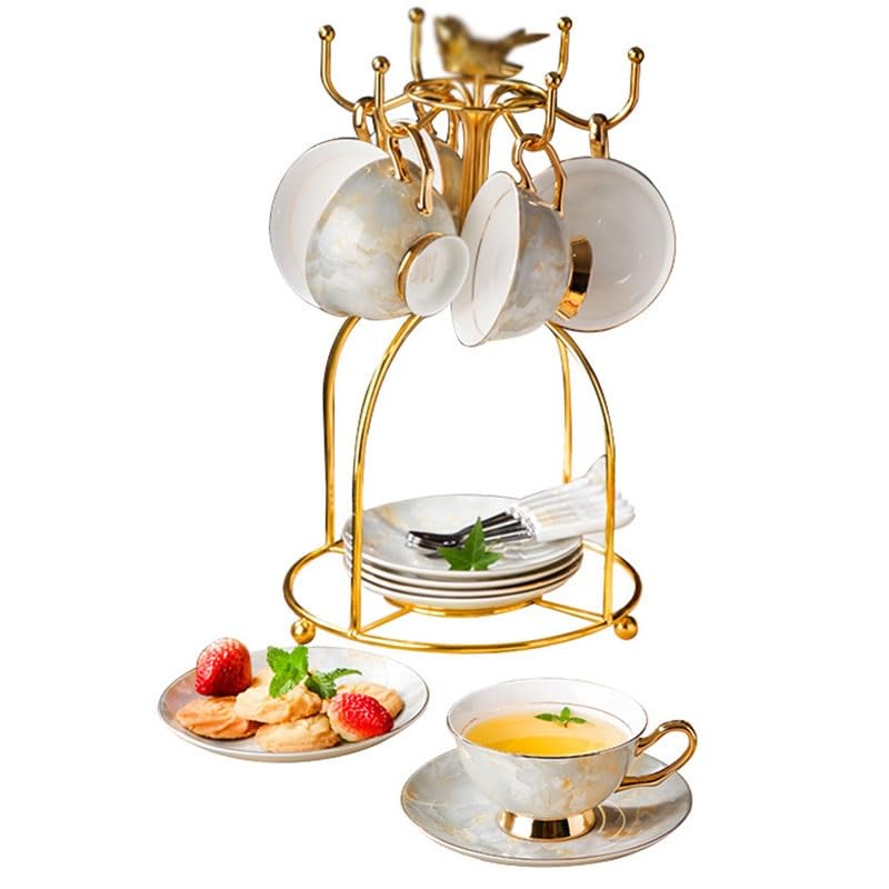 British Ceramic Afternoon Tea Cups Fruit Heating Teapot with Filter Gift Flower Set