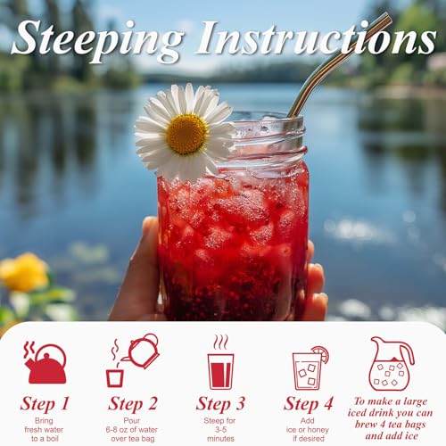 Raspberry Hibiscus Herbal Tea Bags 100 Count