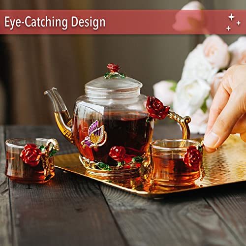 BTaT Floral Glass Tea Set for Adults