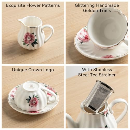 Sweejar Porcelain Tea Sets British Royal Series (22 Count)