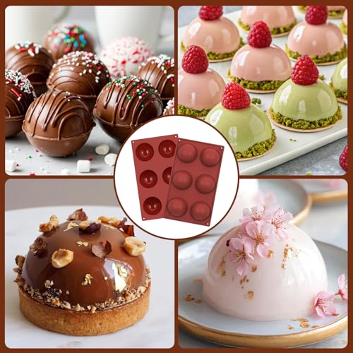 6 Holes Silicone Hot Chocolate Bomb Molds (2 Count)