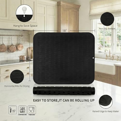 Silicone Dish Drying Mat for Multiple Usage