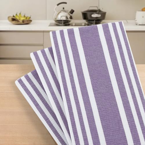 Premium Cotton Stripe Kitchen Towels 6 Pack (6 Count)