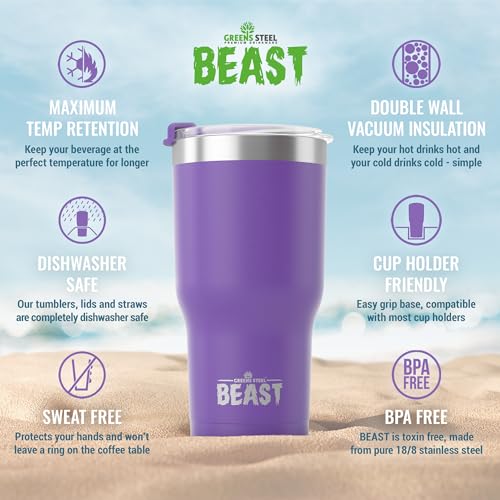 Beast 30 oz Tumbler Stainless Steel Vacuum Insulated Coffee Ice Cup Double Wall Travel Flask