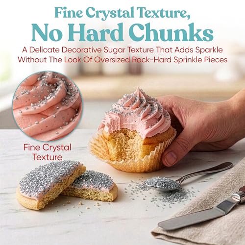 Silver Sanding Sugar for Baking & Cookie Decorating (5 Ounce)