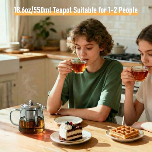 Clear Teapot Glass Kettle with Infuser