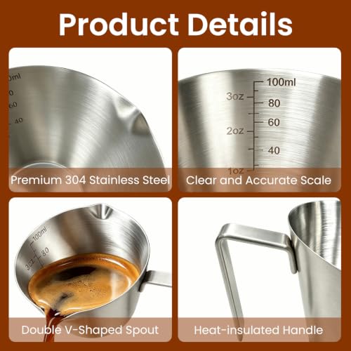 4 Pc Stainless Steel Espresso Shot Cups (4 Count)