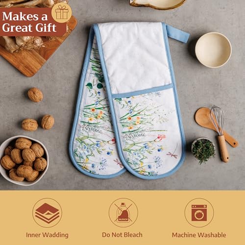 Double Oven Mitts 100% Cotton Double Oven Glove