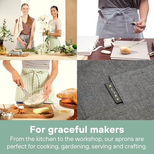 Chef Waist Aprons for Women with Pockets
