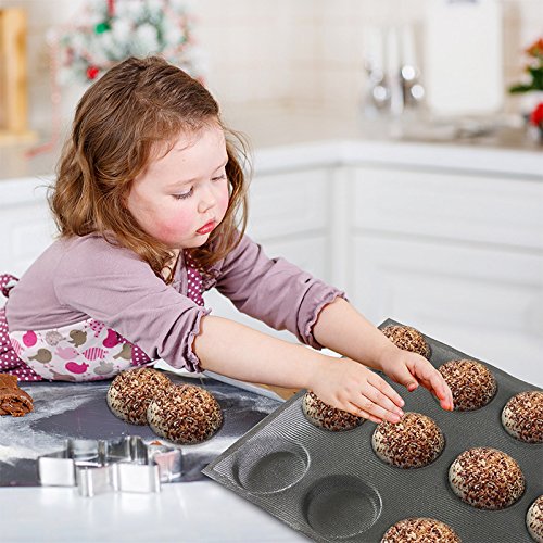 Silicone Hamburger Bread Forms Round Shape Bread Tray Silicone Perforated Silicone Bakery Molds Crusty Bread Bakeware
