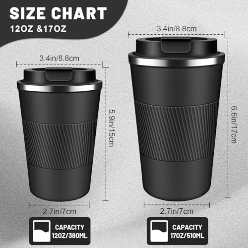 Insulated Coffee Tumblers with Flip Lid 12oz