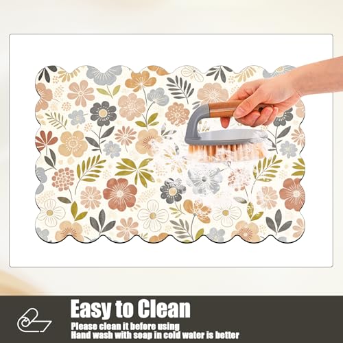 Scalloped Dish Drying Mats for Kitchen Counter