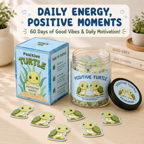 60 Positive Turtle Cards Jar