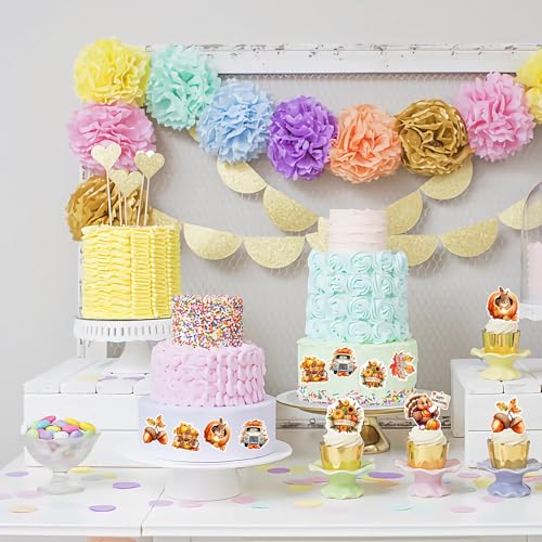 40 PCS Edible Pumpkin Day Cupcake Toppers Wafer Paper Thanksgiving Cake Decorations Picks for Autumn Thanksgiving Party Birthday Decor Supplies