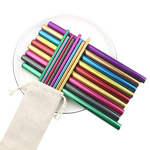 Metal Straws Stainless Steel Straws 8.5" Drinking Straws Reusable 3 Set
