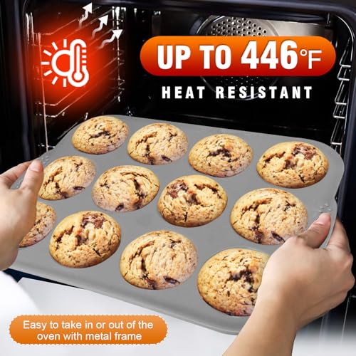 Silicone Muffin Pan with Metal Frame (24 Count)