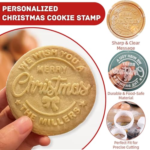 Personalized Christmas Cookie Stamps Customizable Name Cookie Stamps With Handle Cutter For Cookie Baking Decorating Cakes And Handmade Christmas Gifts Perfect