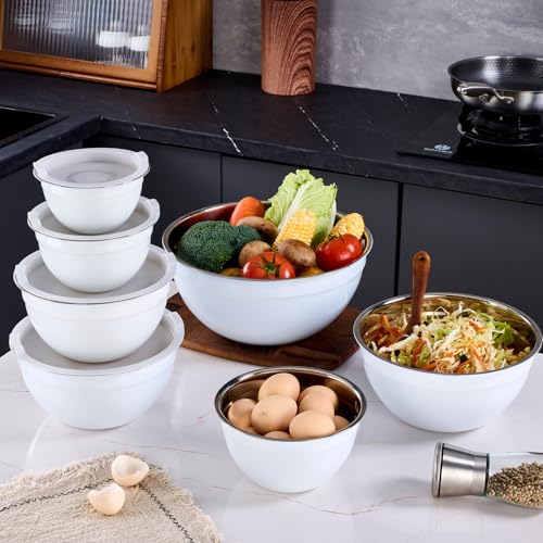 White Mixing Bowls With Airtight Lids