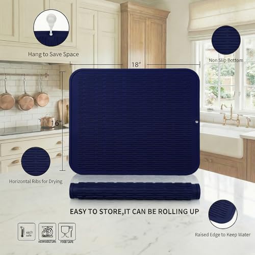 Silicone Dish Drying Mat for Multiple Usage