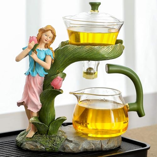 Glass Kungfu Teapot Set Tea maker with Infuser Semi Automatic Tea Set