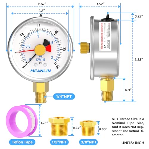 0~30Psi Stainless Steel 1