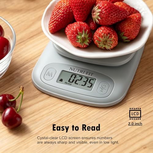 Small Food Scale Digital Kitchen Scales Weight Grams Ounces White