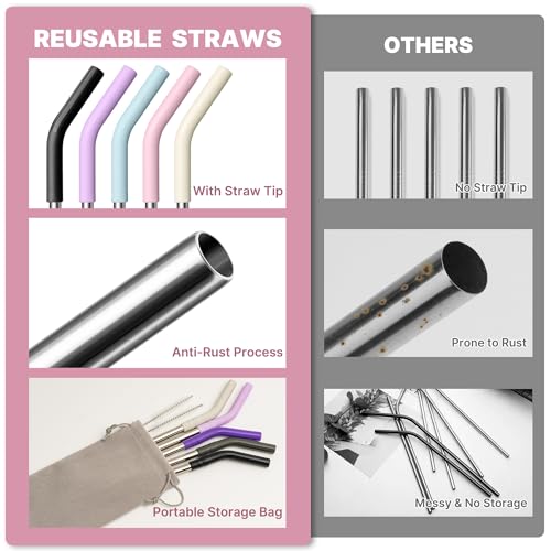 12.2" Metal Long Straw for Stanley 40 oz Cup