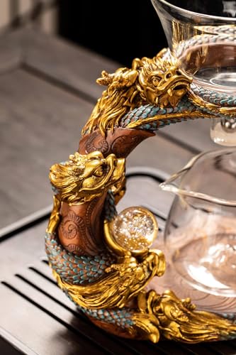 Glass Teapot Set with Infuser Semi Automatic Dragon Tea Set