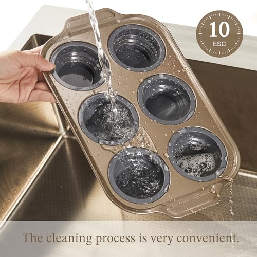 2 Pack Foldable Nonstick Silicone Muffin Pans For Baking (2 Count)