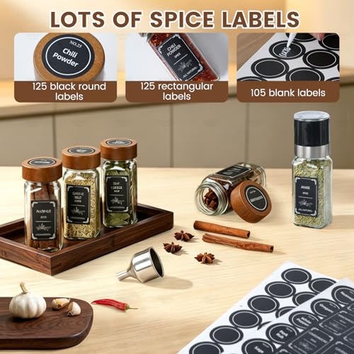 2 Pack Spice Rack with 24 Spice Jars (30 Count)