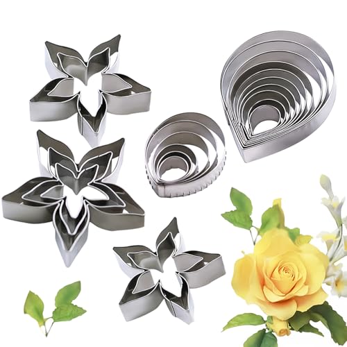 23pcs set Rose Petal Cutter Set Gum Paste Fondant Cake Cutters kitchen Supplies Baking Mould