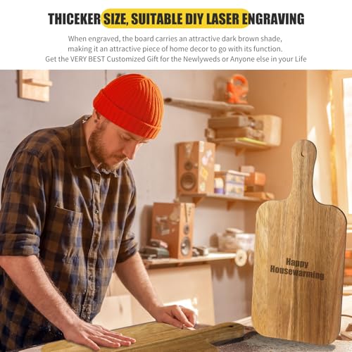 6 Pcs Wood Cutting Boards Bulk Thicken with Handle Kitchen (6 Count)