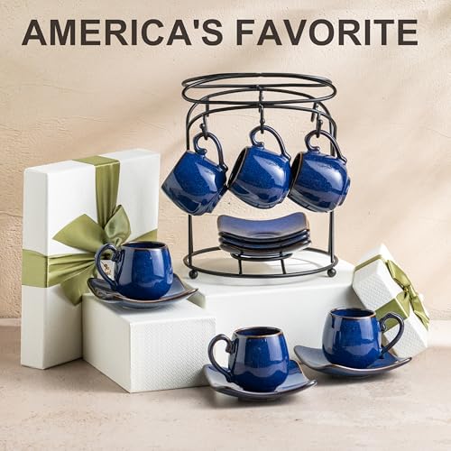 3oz Espresso Cups with Saucers (6 Count)