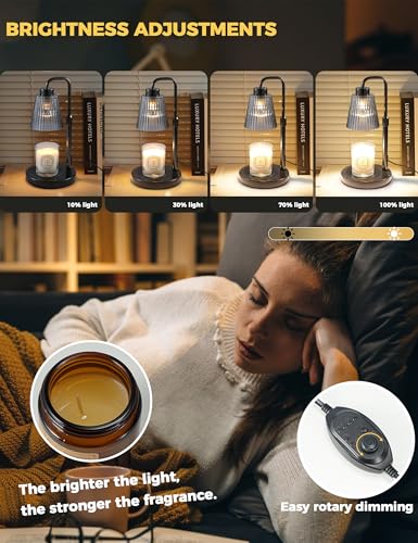 Marble Candle Warmer Lamp Black with Cycle Timer