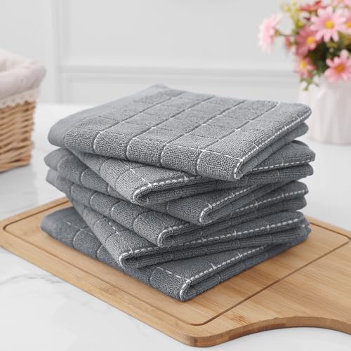 100% Cotton Terry Kitchen Dish Cloths (8 Count)