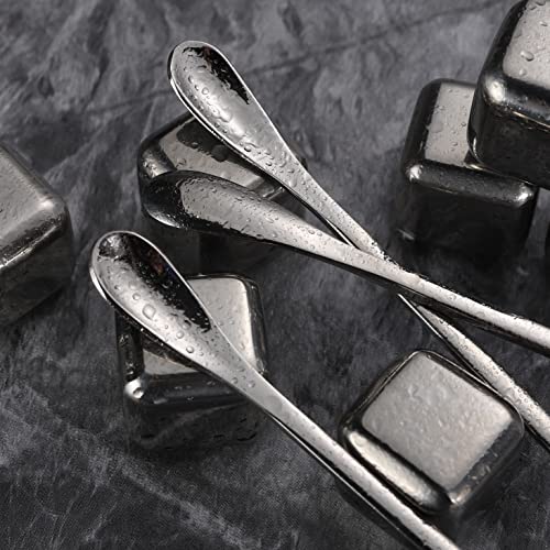 Stainless Steel Cocktail Stir Sticks with Long Handle of 6 Pieces for Coffee & Tea Drinks (6 Count)