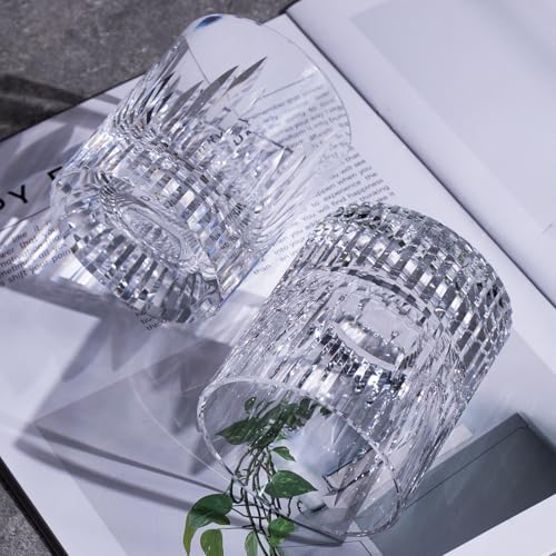 Crystal Whiskey Glasses Set of 2 Hand Blown Old Fashioned Glasses (2.02 Count)